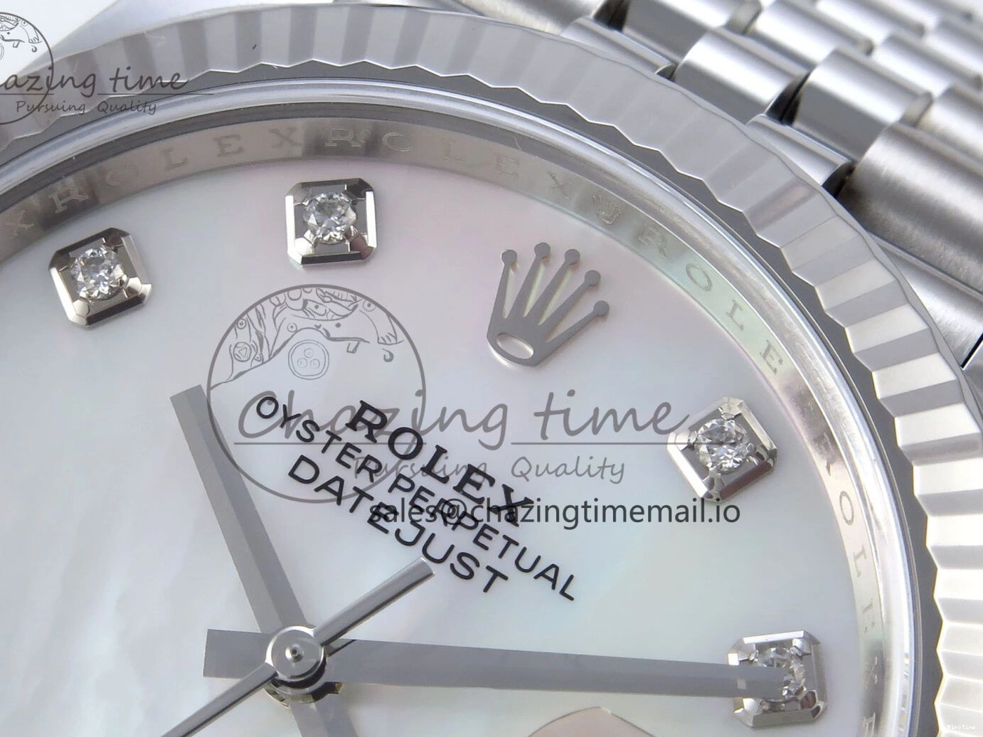 MiroTime 1230 Datejust 126334 41mm SS Clean 1:1 Best Edition White Pearl Moissanite Dial on SS Jubilee Bracelet VR Modern 898